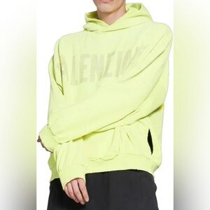 Balenciaga tape hoodie ripped pocket distressed hoodie neon small